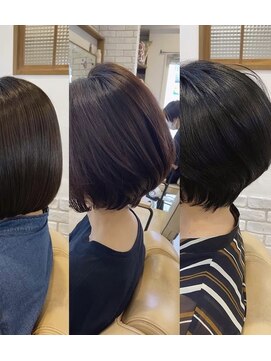 ミルク(MILK) ミニボブ×丸みショート×くびれショート×白髪染め×髪質改善