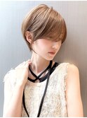 大人ショート/縮毛矯正/学割U24/ブルーカラー/くすみベージュ