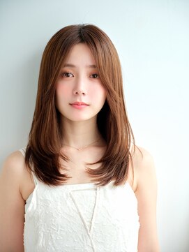 リトル 柏(little) 大人かわいい小顔レイヤーカット×艶髪ブラウンベージュ