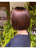 白髪もカバーする大人コーラルボブ/髪質改善・トリートメント