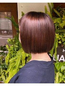 スクエアウーノ 博多(SQUARE＊UNO HAKATA) 白髪もカバーする大人コーラルボブ/髪質改善・トリートメント