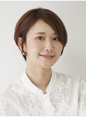 柔らかい丸みで女性らしく見える大人ショートボブ♪30代40代50代
