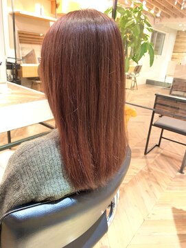 エスト ヘアー ルーナ 本八幡店(est hair Luna) まとまるミディアム　ブリーチ無し　ピンクブラウン