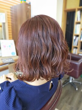 キュウヘアー(KYUU HAIR) ロングボブ×ピンキーベージュ