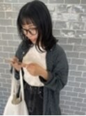 黒髪ロブ