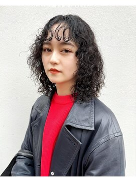 マジコ 下北沢本店(Magico) ハードスパイラルパーマベージュカラーレイヤーウルフカット