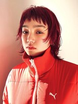 テトヘアー(teto hair) ウルフカット、赤毛、ブリーチカラー、シャギー