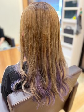 ヴァンクラウドフロムコウベ 恵庭店(VENT CLOUD from KOBE) 20代30代40代大人可愛い裾カラーラベンダーアッシュ艶感