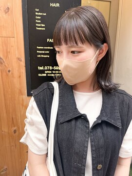 アンヘアー 元町三宮(UNHAIR) 短め前髪×外ハネボブ