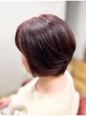 20代30代ミニボブココアブラウン小顔美肌ストレート丸み