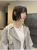 オリーブグレージュボブレイヤーカット前上がりボブ/今枝