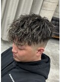 ツイスパ短髪フェードメンズパーマ