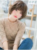 ミルクティーアッシュフェザーショートボブh3上尾20代30代40代