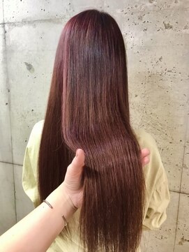 ヘアサロン グーテ(Gute) チェリーレッドブリーチレスカラー