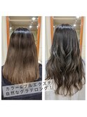 プルエクステでロングヘア BeforeAfter