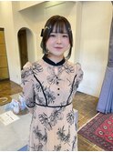 お呼ばれヘアアレンジカチモリミディアム立体リボンヘアー