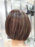 30代40代50代サラサラ大人前下がりボブ脱白髪染め白髪ぼかし2