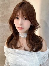 ロンドロゼ 池袋(Lond rose)&nbsp;ミニウルフレイヤーカット顔周り前髪韓国ミディアムロング/池袋