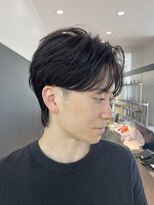 ロンドシエル 横浜(Lond ciel)&nbsp;men'sフェザーパーマブルーブラックメンズブリーチなし横浜