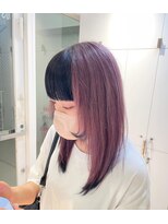 ヘアサロン ガリカ 表参道(hair salon Gallica)&nbsp;派手髪ツートンぱっつん前髪顔周りレイヤー