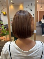 アグランテトラ 野田阪神店(a Gland tetra)&nbsp;透明感チョコレートベージュ小顔丸みボブスタイル20代30代40代