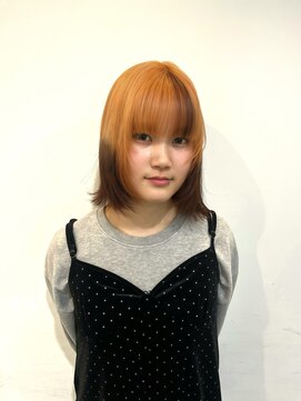 ディフィー 梅田(Defi) オレンジ×ブラウン ルーツカラー/大阪/梅田/デザインカラー