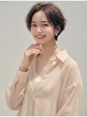 大人可愛い20代30代40代小顔ひし形ハンサムショート丸み前下がり