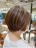 ひし形ショート ハイライトカラー