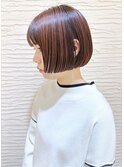 札幌ボブ　大人かわいい丸みボブ　アンブレラカラー