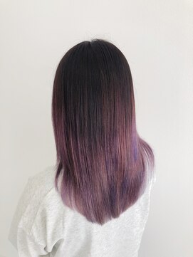 ヘアアンドメイク ムーア(Muuua) ラベンダーピンク＋グラデーションカラー＋ラベンダーハイライト