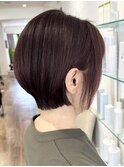 40代50代髪質改善ピンクベージュショートボブ白髪染め