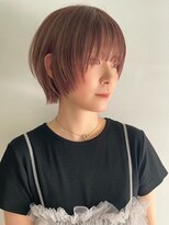 原宿ブリーチなしダブルカラーミルクティーベージュミディアム
