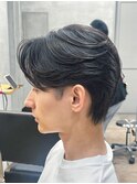 刈り上げセンターパートフェザーパーマサーフカール