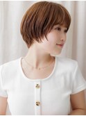 ペールオレンジひし形丸みショートマッシュY大宮20代30代