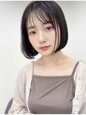 earthショートレイヤーボブミルクティー丸みショートボブ