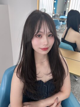 ボタン 熊本(VOTAN) 透ける暗髪/レイヤーカット/顔まわり/韓国ヘア/熊本美容室