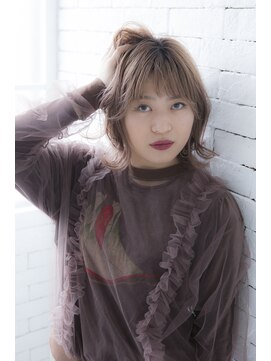 ミエル ヘア 新宿(miel hair) 〈mielhair新宿〉ナチュラルウェーブボブ　アースカラー