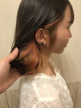 ヘアーメイクパーソナル インナーカラーオレンジベージュ★