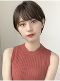 大人かわいい小顔カーキグレージュショート20代30代40代吉祥寺