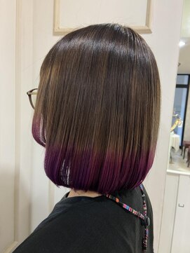 クロップ エス 湘南辻堂(crop es) 【cropes辻堂斉藤】ボブ×裾カラーpurple