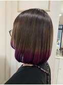 【cropes辻堂斉藤】ボブ×裾カラーpurple