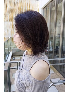 ナンバー リコ 名駅 ジャム 名古屋(N° rico JAM) ふんわりミディアムボブ　伸ばしかけヘアスタイル