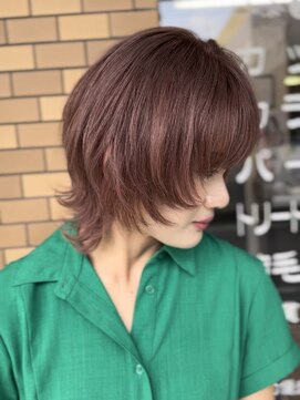 ヘアーサロン カラー 色彩店(COLOR) ウルフレイヤー+ピンクベージュ