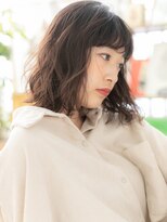 カバーヘア イヴ 戸頭店(COVER HAIR EVE) ■グレーベージュぱっつん前髪ボブパーマ214-5戸頭20代30代40代