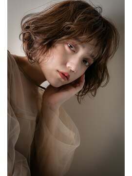 カバーヘア ブリス 志木南口駅前店(COVER HAIR bliss) グレージュカラーゆるふわAラインボブパーマw志木20代30代40代