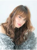 ウェーブミディアムメルティカラーxレイヤーカット韓国　銀座