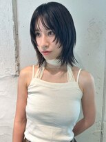 ルーム(Loom.)&nbsp;地毛風カラー　黒染め　ミディアムレイヤー