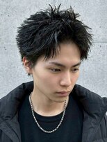 ヘッドストック 大和八木店(HEAD STOCK) スパイキーショートメンズカットダブルカラーブリーチ眉毛