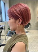 天神大名ダブルカラーショートボブレイヤーカットケアブリーチ