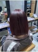 ボブ×ワインレッド